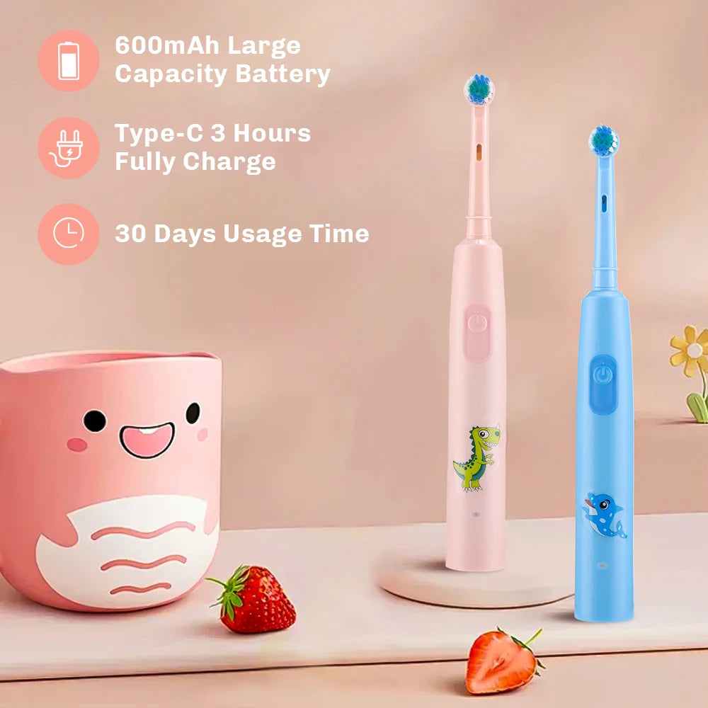 Smart Rotating Electric Toothbrush – 5 Modes, 4 Replacement Heads, Timer, Teeth Whitening, Rechargeable