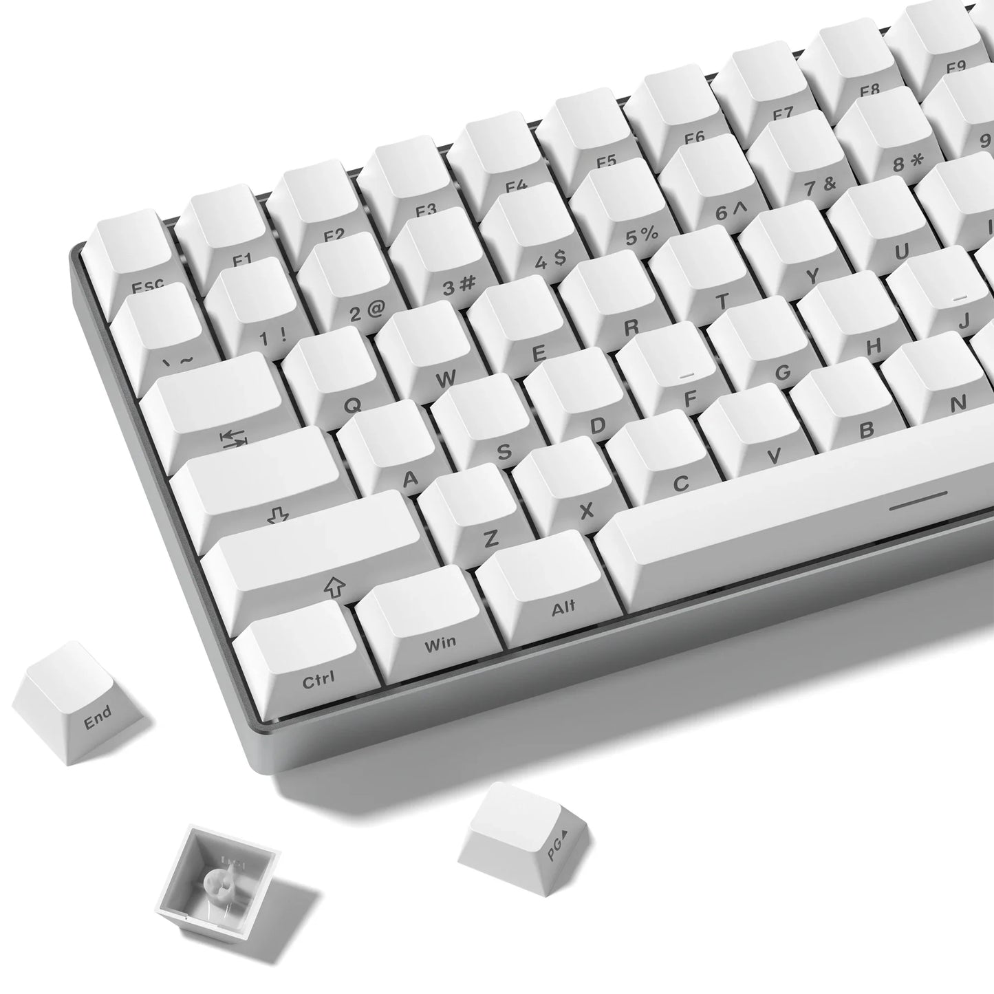 Cherry Profile PBT Keycaps 133+ Keys – White Side-Printed Shine-Through for MX Switches