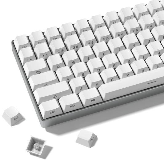 Cherry Profile PBT Keycaps 133+ Keys – White Side-Printed Shine-Through for MX Switches