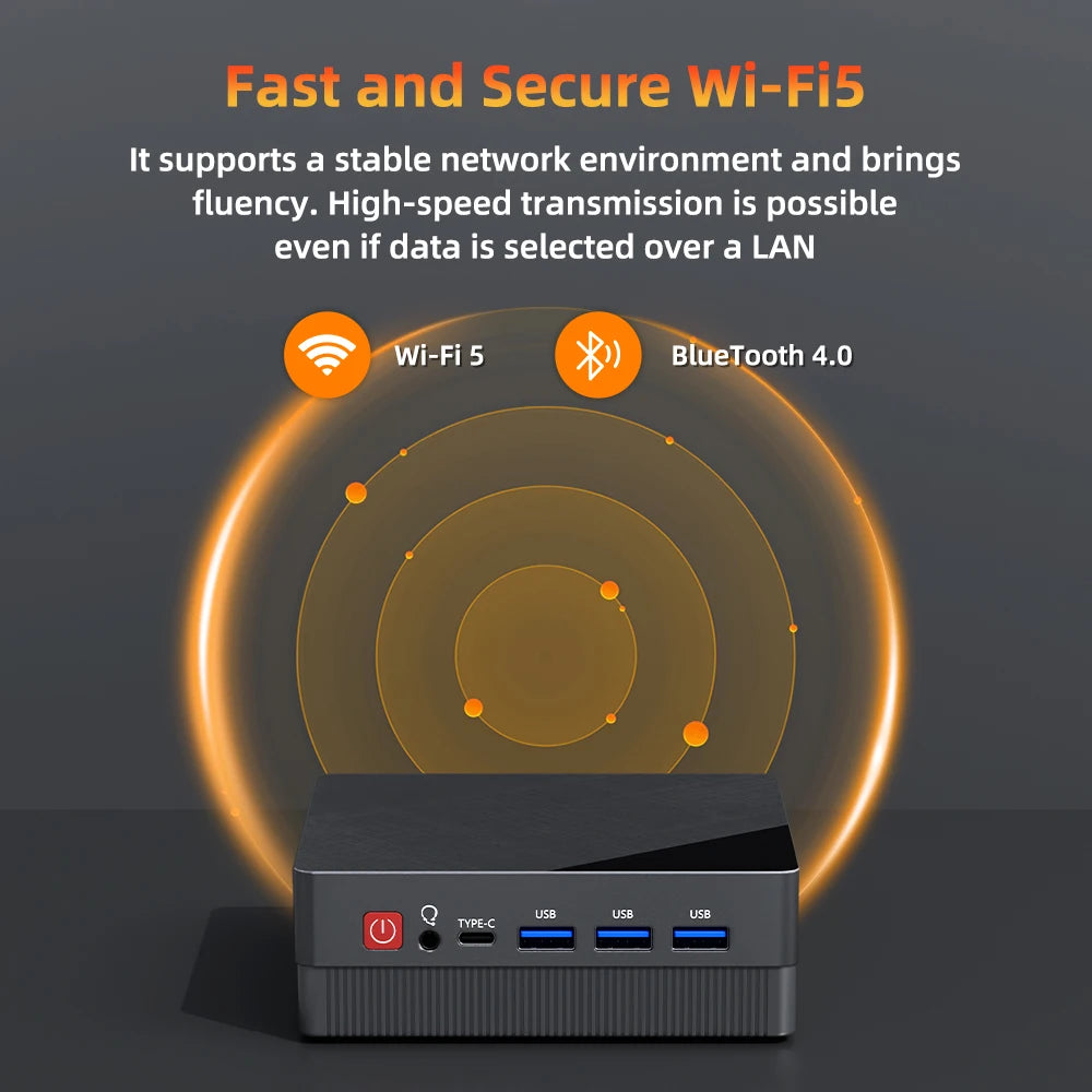 TexHoo Mini PC – AMD Ryzen 7 7730U / R5 4300U / R3 5300U, DDR4, Triple Display, Dual LAN, WiFi 5, BT 4.0