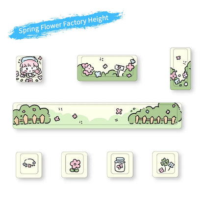 Cute Theme Keycaps 8-Piece Set – Cherry Profile, 5-Side Dye-Sub for Mechanical Keyboard