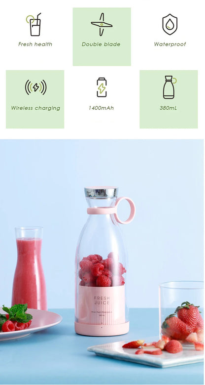 Mini Portable USB Juicer Blender – Electric Fruit Mixer