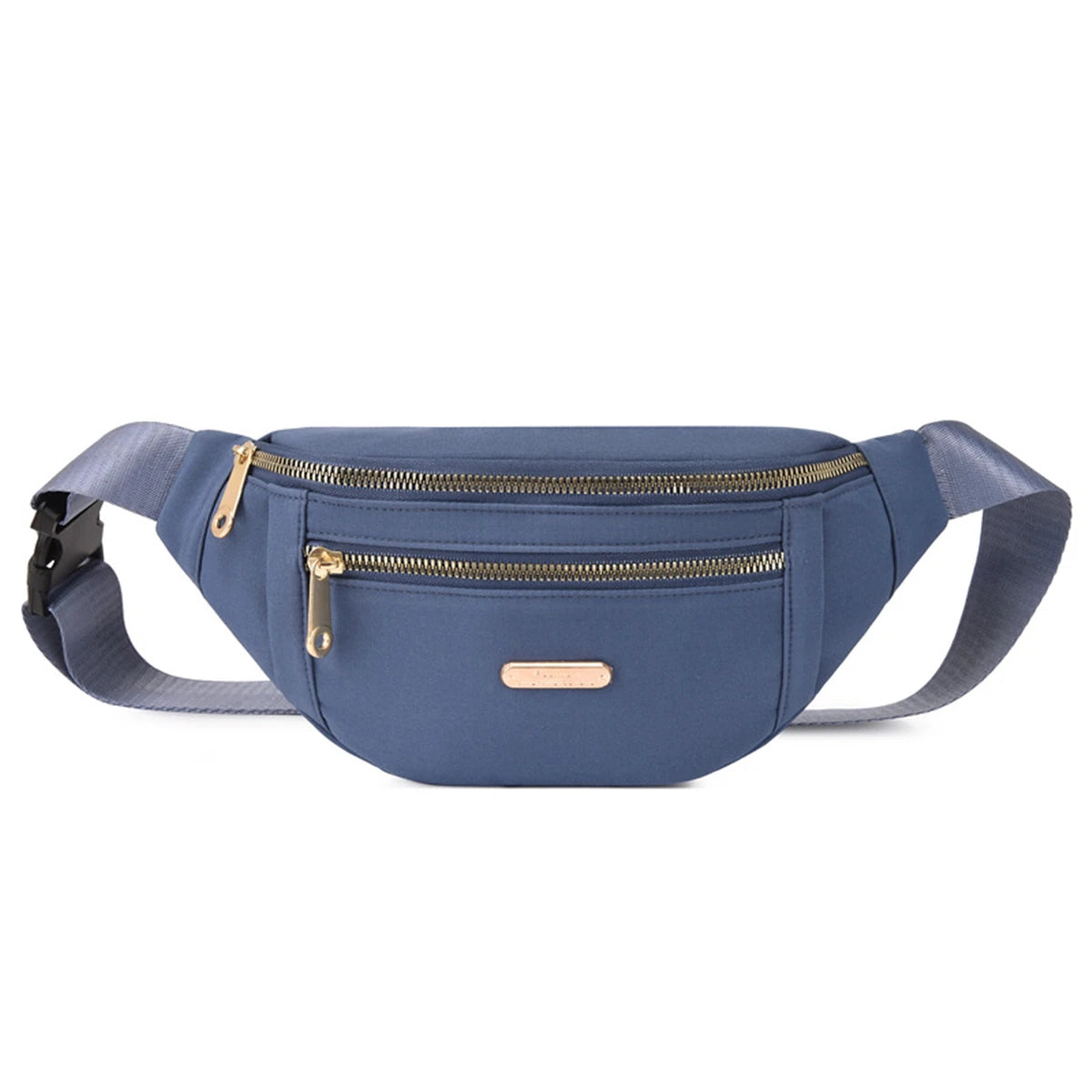 Women's R.E.D. Shopping sports waist bag with multiple compartments, worn as a fanny pack or crossbody for outdoor activities.