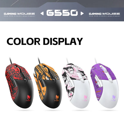 OBAME Cute Wired Gaming Mouse – Anti-Slip Sticker, 6-Key, RGB Backlight, for PC & Laptop
