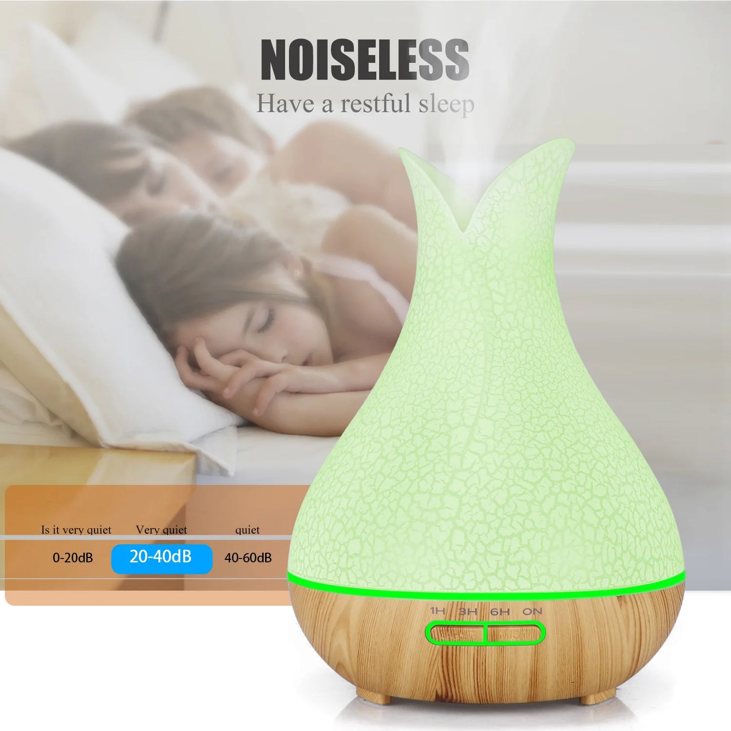 WiFi Smart Air Humidifier & Aroma Diffuser 400ml – Essential Oil, Wood Ball Design