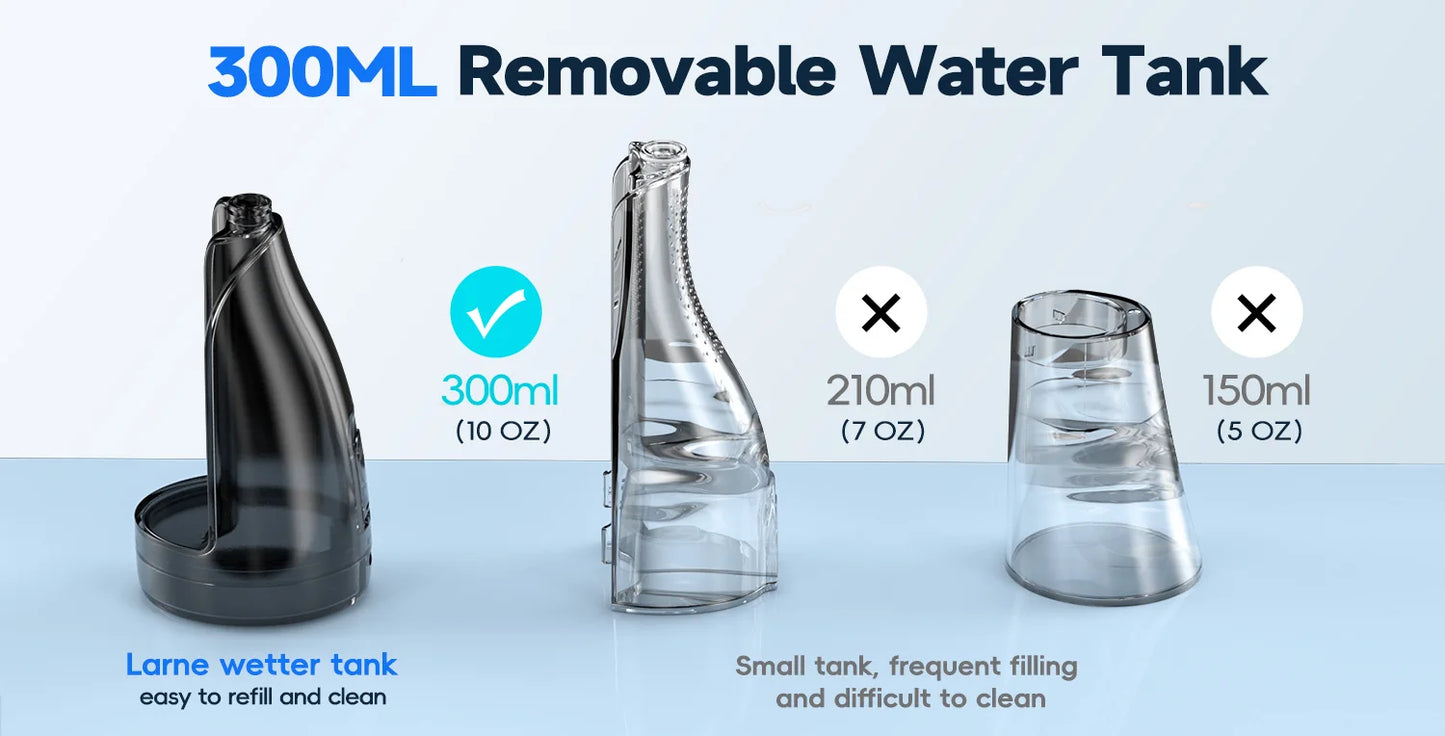 Portable Oral Irrigator | 5 Jet Tips | 5 Modes | 300ml | IPX7 Water Flosser