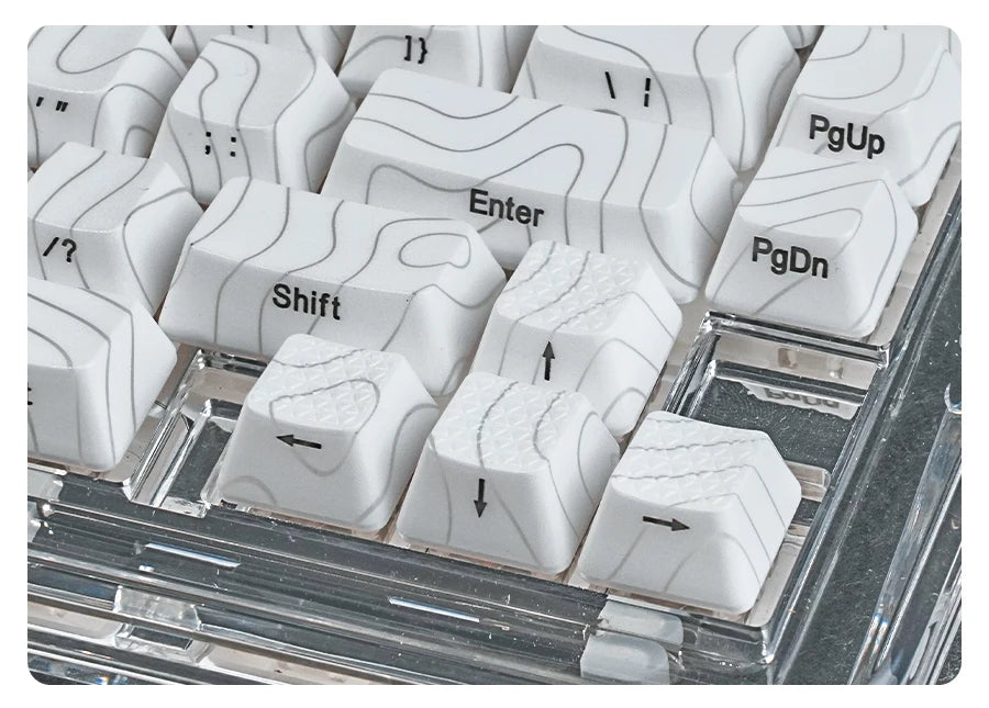 XVX Topographic Keycaps 118 Keys – OEM Profile, Shine-Through, IMD-Tech, Side Print