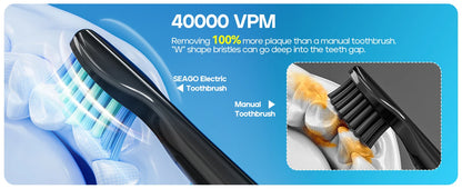 Seago SG-958 Fast Rechargeable Electric Toothbrush – Smart Auto, 8 Brush Heads, 5 Modes, IPX7 Waterproof