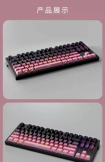 Transparent Pbt Keycaps With Side-Engraved Opacity Gradient Dye Sublimation For Mechanical Keyboard Six Color Personalized Fit