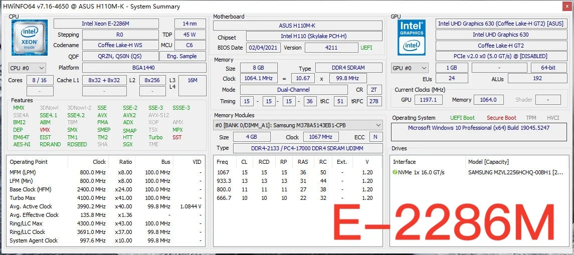 Modified Laptop CPU to LGA 1151 — Xeon E-2286M / E-2276M / E-2176M / E-2186M (QTJ0 QTJ1 QTJ2 QQLT QQLS)