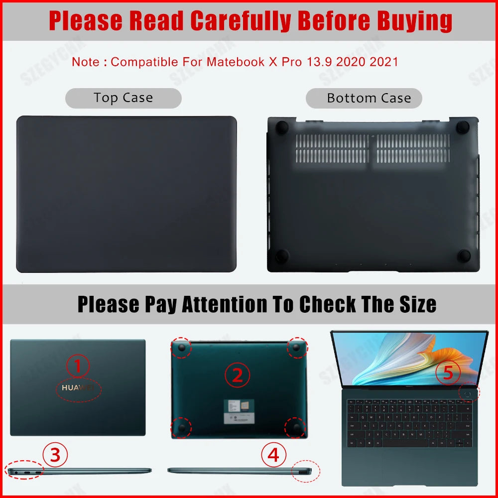 Huawei Matebook Laptop Case — D14/D15/X Pro/14/13, Honor MagicBook 14 (2020–2021)