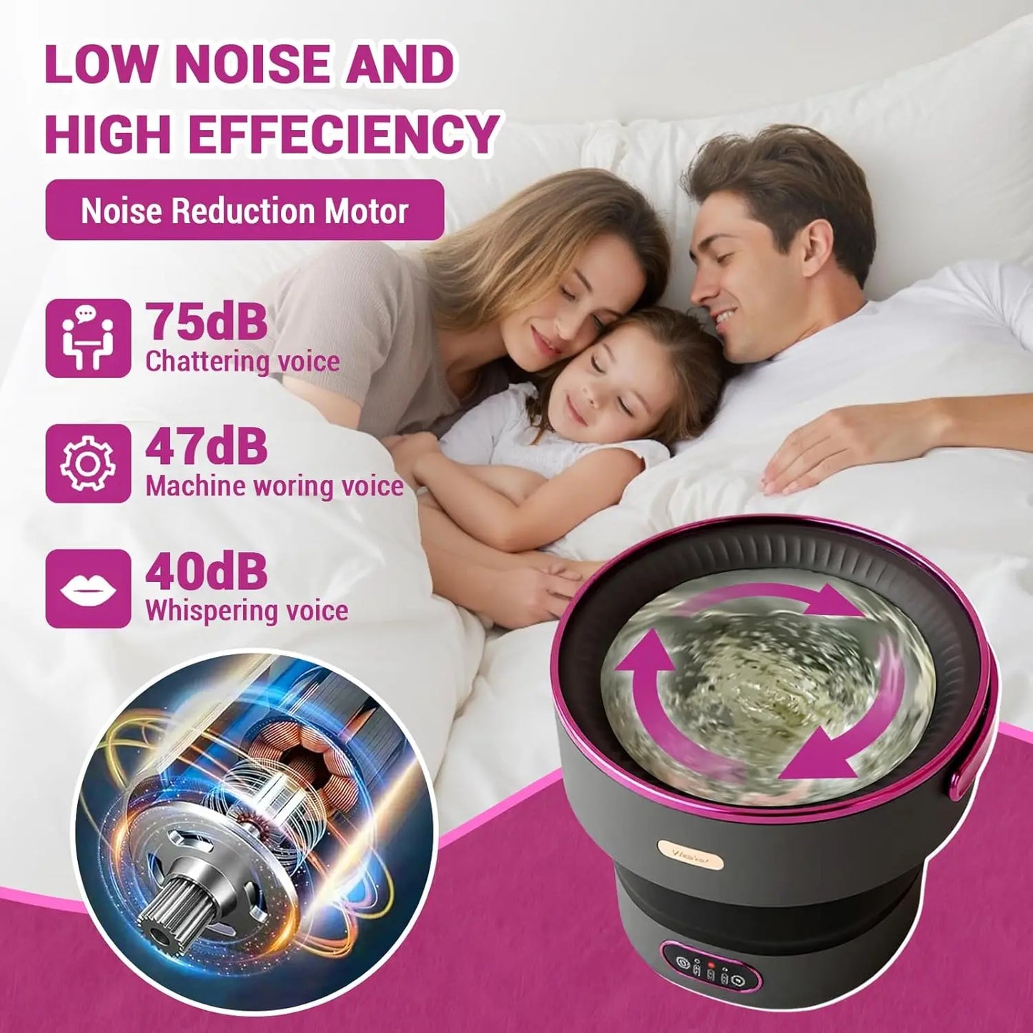 13L Portable Washing Machine – Foldable Mini Washer with 4 Modes & Spin Basket