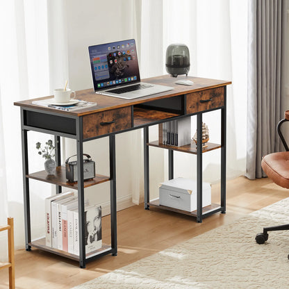 JHK 48" Gaming Desk with Fabric Drawers & Storage Shelves – Metal Frame Home Office
