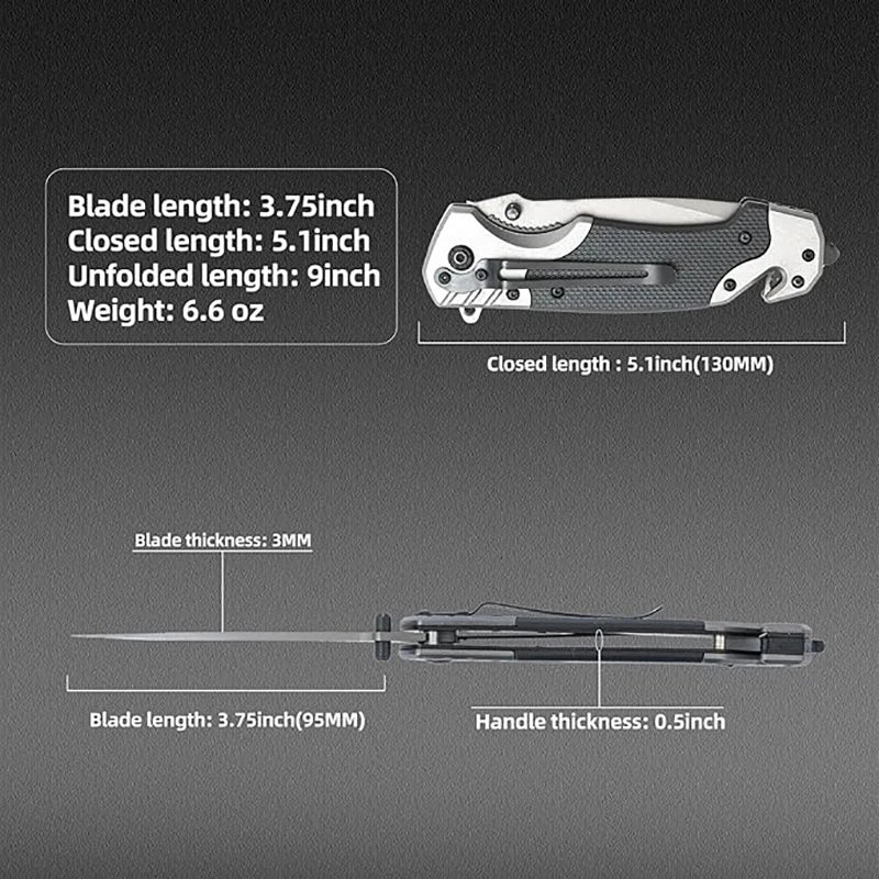 EDC Folding Pocket Knife with Clip – Outdoor Survival & Camping