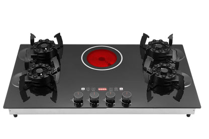 ALK 5-Burner Built-In Gas & Electric Cooktop – 36" Ceramic Glass, 220V