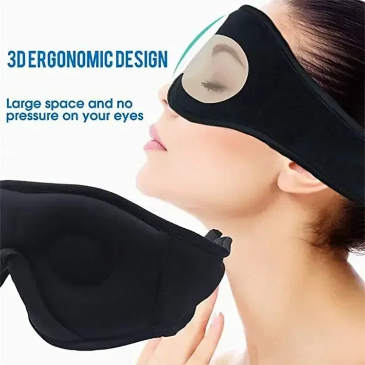 3D Eye Mask Bluetooth 5.0 Sleep Headphones – Built-in HD Speaker for Travel & Sleep
