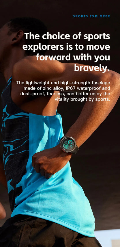 Imosi Outdoor Smart Watch with Flashlight – Sport Fitness Tracker, Blood Pressure, IP67