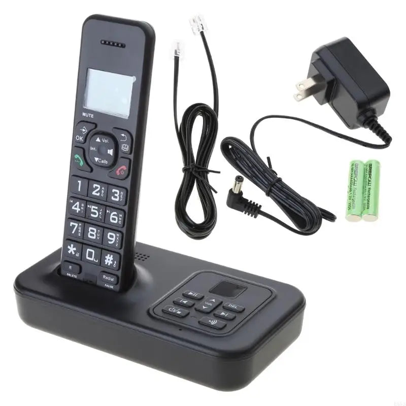 D1002B Cordless Phone with Answering Machine – Caller ID, Backlight LCD, Rechargeable