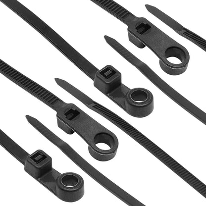 Self-Locking Nylon Cable Ties with Screw Hole Mount 100–200pcs