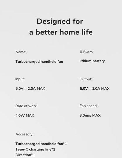 JISULIFE Mini Portable Bladeless Fan | 4W Turbo | 2000/4500mAh | CE Certified | Pocket Hand Fan | White / Brown / Green