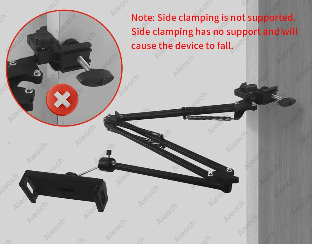 AIEACH 360° Rotating Bed Tablet Stand – 90cm Metal Arm, Fits 4.7–12.9" Phones & Tablets