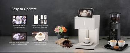 EVEBOT 3D Latte Art Coffee Printer – Automatic Beverage Food Selfie Printer, WiFi
