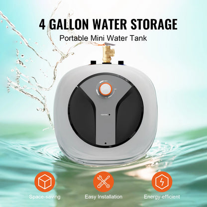 SucceBuy Electric Mini-Tank Water Heater 1440W | 2.5 / 4 / 8 Gal | Wall Mounted