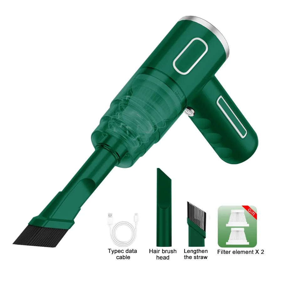 Portable R.E.D. Shopping handheld wireless car vacuum cleaner with HEPA filter and 2000mAh battery for quick cleaning.