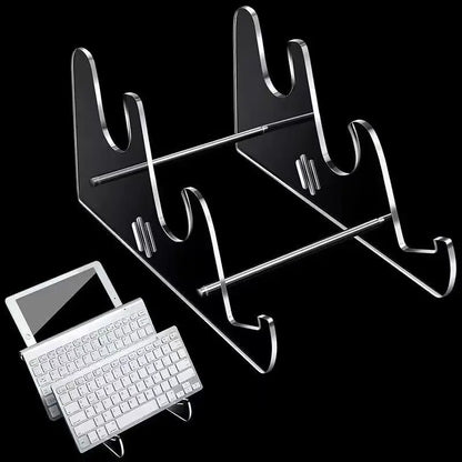 Transparent Acrylic Keyboard Display Stand – Layered Rack Holder for Mechanical Keyboards