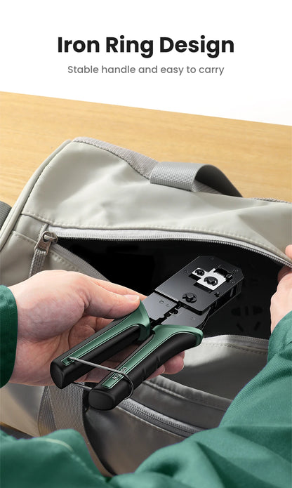 UGREEN RJ45 Crimper Tool NW136 | CAT6/7 Ethernet Cable Crimping Pliers | Cutter & Stripper | 8P/6P