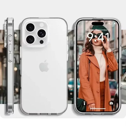 Clear TPU iPhone case from R.E.D. Shopping, ultra-thin protective cover showing the phone's design and transparent material.