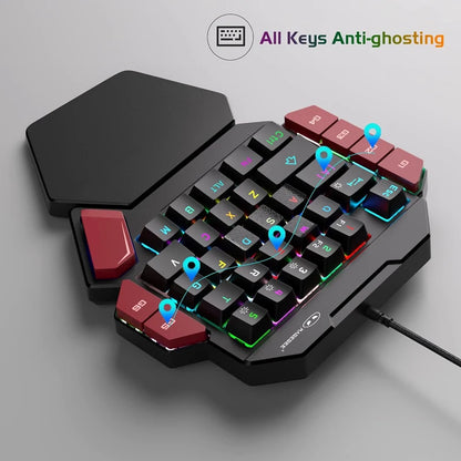 MageGee One-Handed Mini Mechanical Gaming Keyboard – 35 Keys, Hot-Swappable, Backlit, Wired for PC　Laptop　Desktop