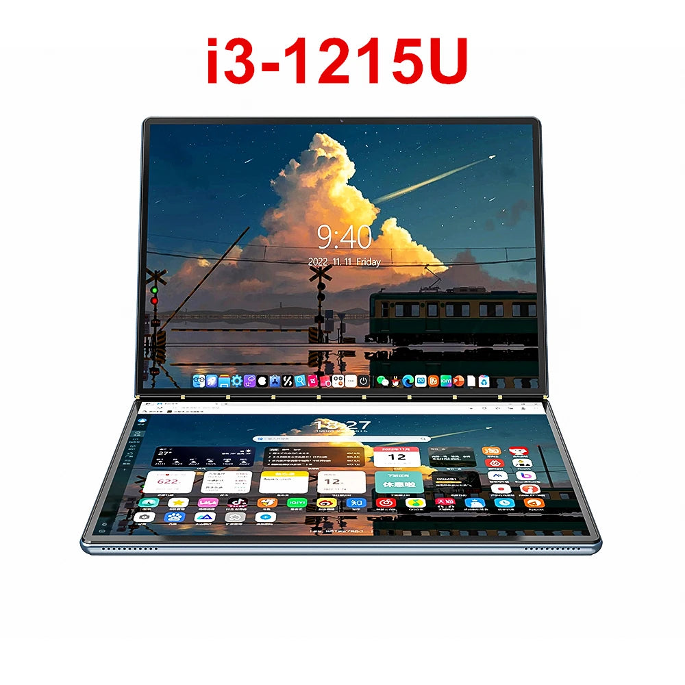 Topton Dual Screen Laptop 10.95" — Intel i3-1215U / N100, IPS Touch, WiFi 6, Windows 11
