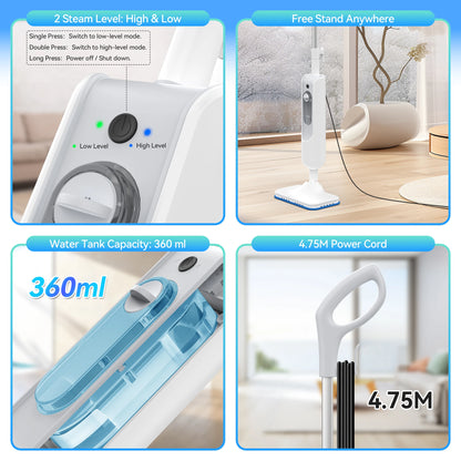 INSE F2 6-in-1 Steam Mop – 1200W High-Temperature Steam Cleaner, 360ml Tank, for Hard Floors, Carpet & Kitchen