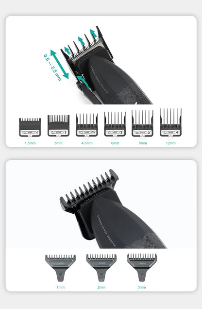 VGR V-640 Professional Hair Clipper | 9000 RPM | Cordless | Metal Body | Men's Trimmer