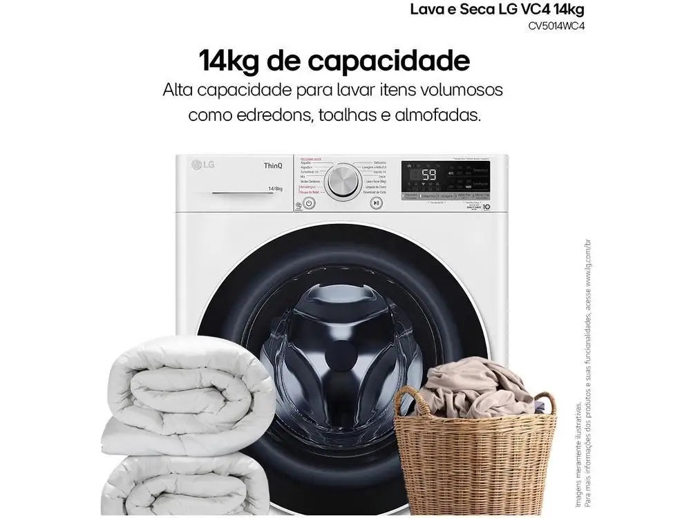 14kg Smart Washer & Dryer Combo | AI-Powered | VC4 Series | 110V