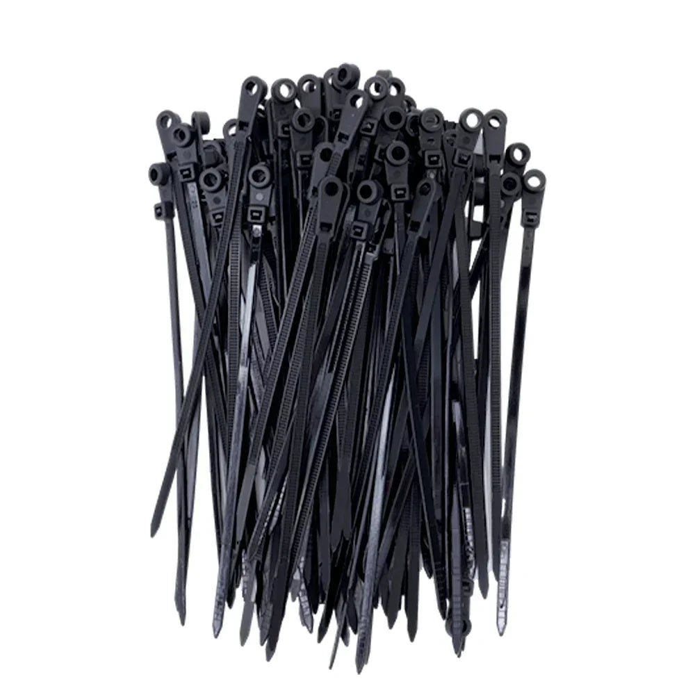 Self-Locking Nylon Cable Ties with Screw Hole Mount 100–200pcs