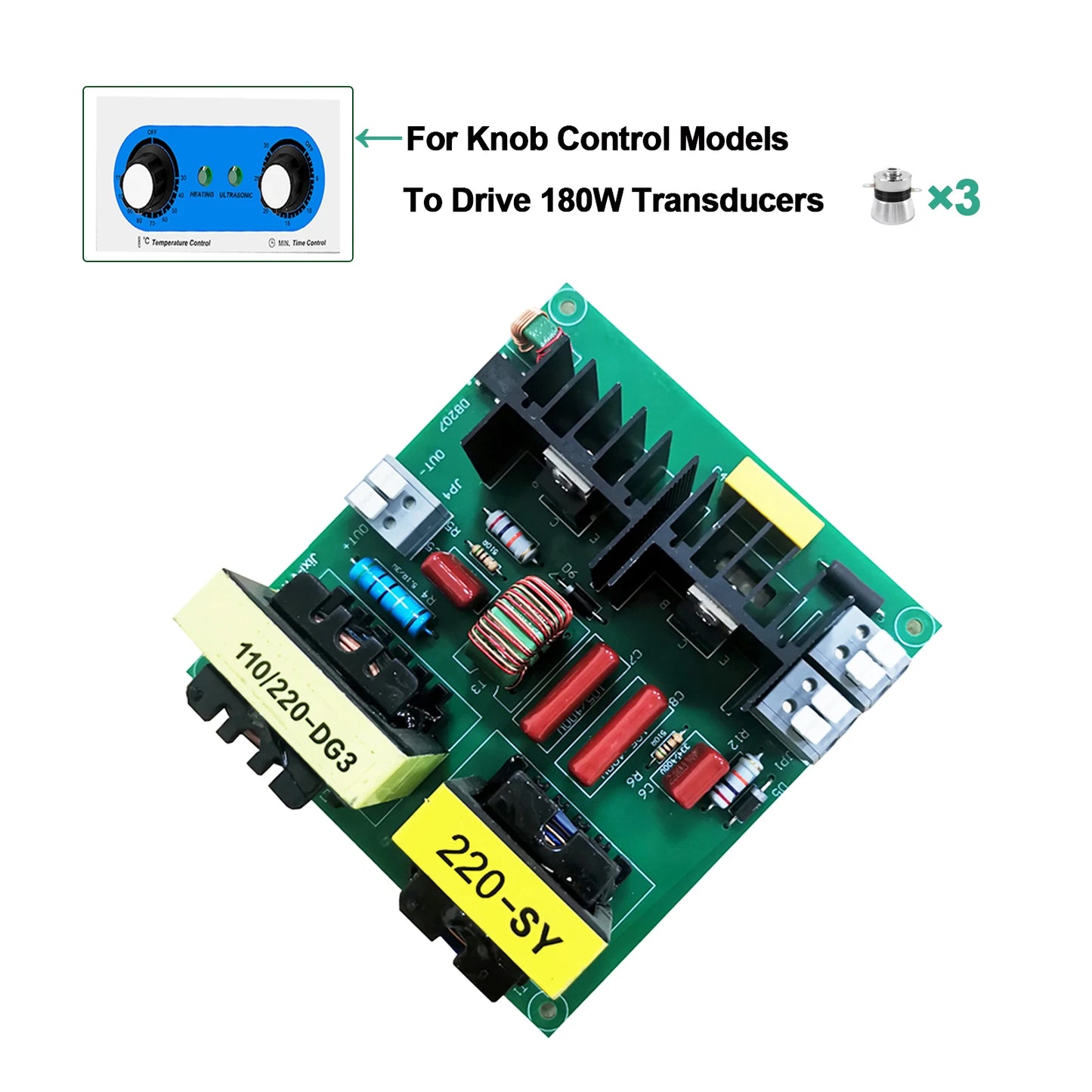 40kHz Ultrasonic Generator PCB Board 60W–180W – Mechanical & Digital Driver for Ultrasonic Cleaner 110V/220V