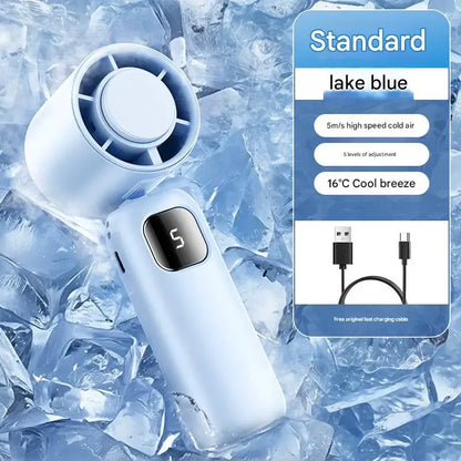 Portable Rechargeable Turbo Fan – Handheld & Desktop, Camping & Office Use