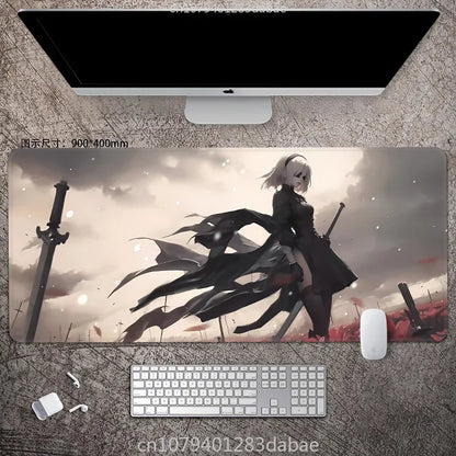 NieR: Automata Leather Gaming Mouse Pad — Waterproof Desk Mat, E-Sports