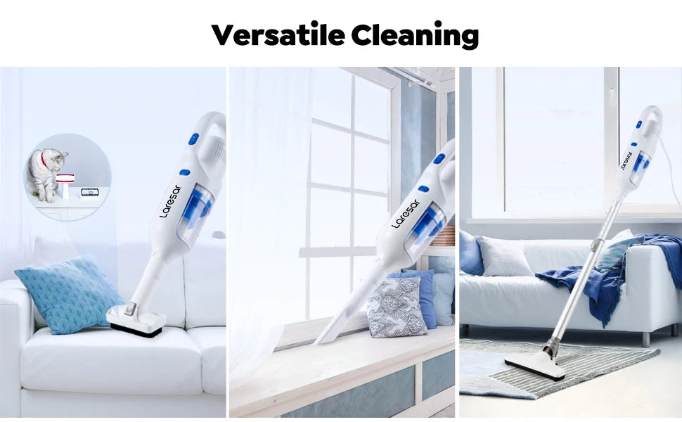 R.E.D. Shopping Laresar L3 cordless vacuum cleaner with 400W power, 20Kpa suction, washable HEPA filter, ideal for pet hair.