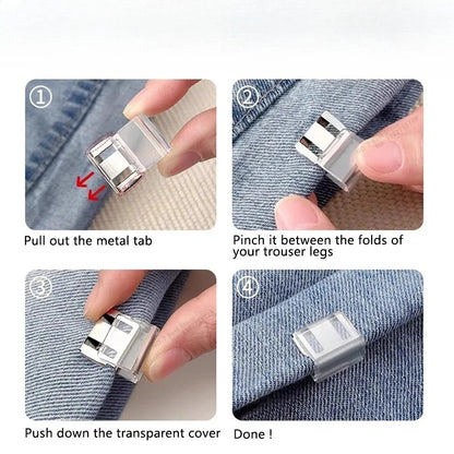 Invisible Pants Hem Shortening Clips – No-Sew Quick Fix (4–10 Pack)