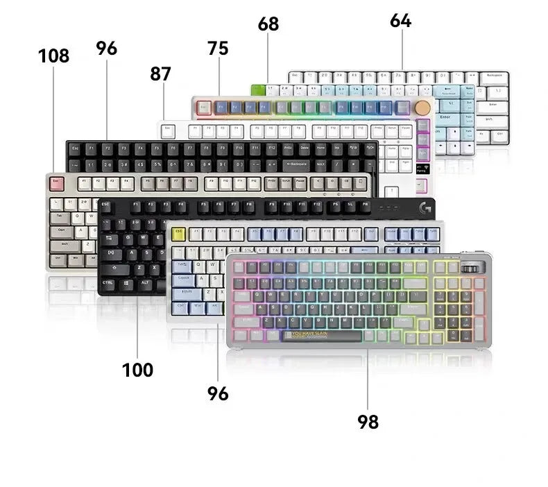 Transparent Pbt Keycaps With Side-Engraved Opacity Gradient Dye Sublimation For Mechanical Keyboard Six Color Personalized Fit