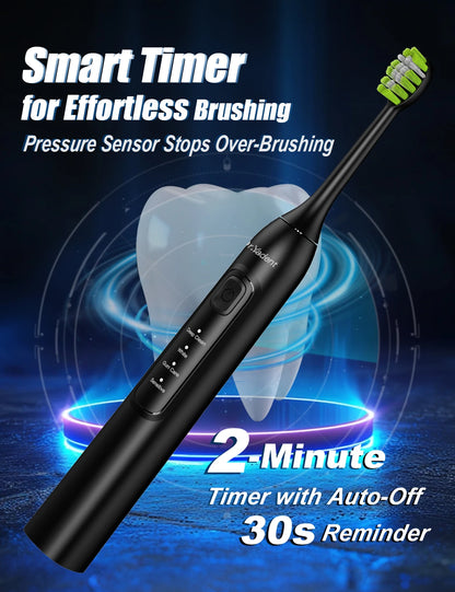 DrYadent YD05 Sonic Toothbrush – 6 Brush Heads, 4 Modes, 30-Day Battery
