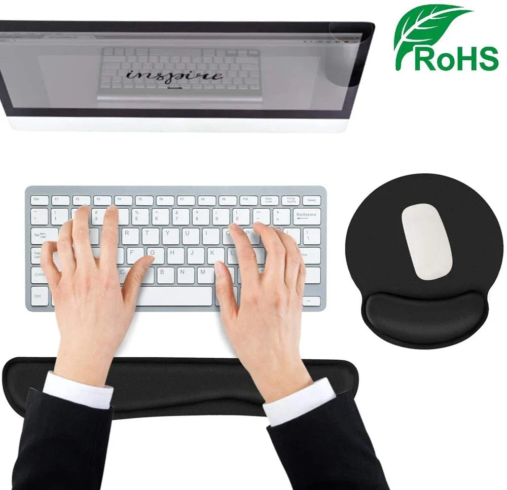 FunDigi Memory Foam Wrist Rest Mouse Pad – Superfine Fibre, Ergonomic, 4 Styles