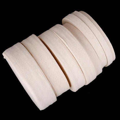 50m cotton bias binding tape roll in herringbone design, 1-5cm wide, perfect for sewing and arts and crafts projects.