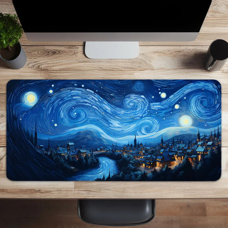 Night Starry Sky Galaxy Mouse Pad – Large Rubber Anti-Slip Gaming Deskmat, Keyboard Pad