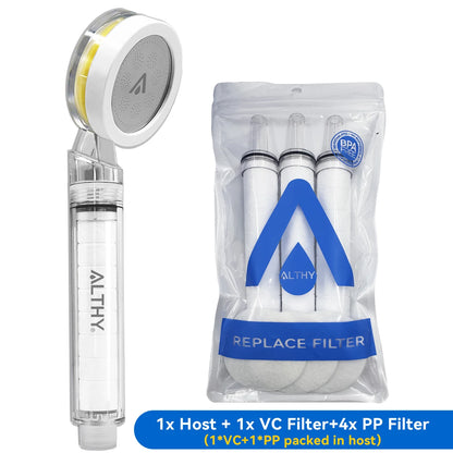 ALTHY Vitamin C Handheld Shower Head Filter – High Pressure SPA Softener, Reduces Hair Loss & Dry Skin