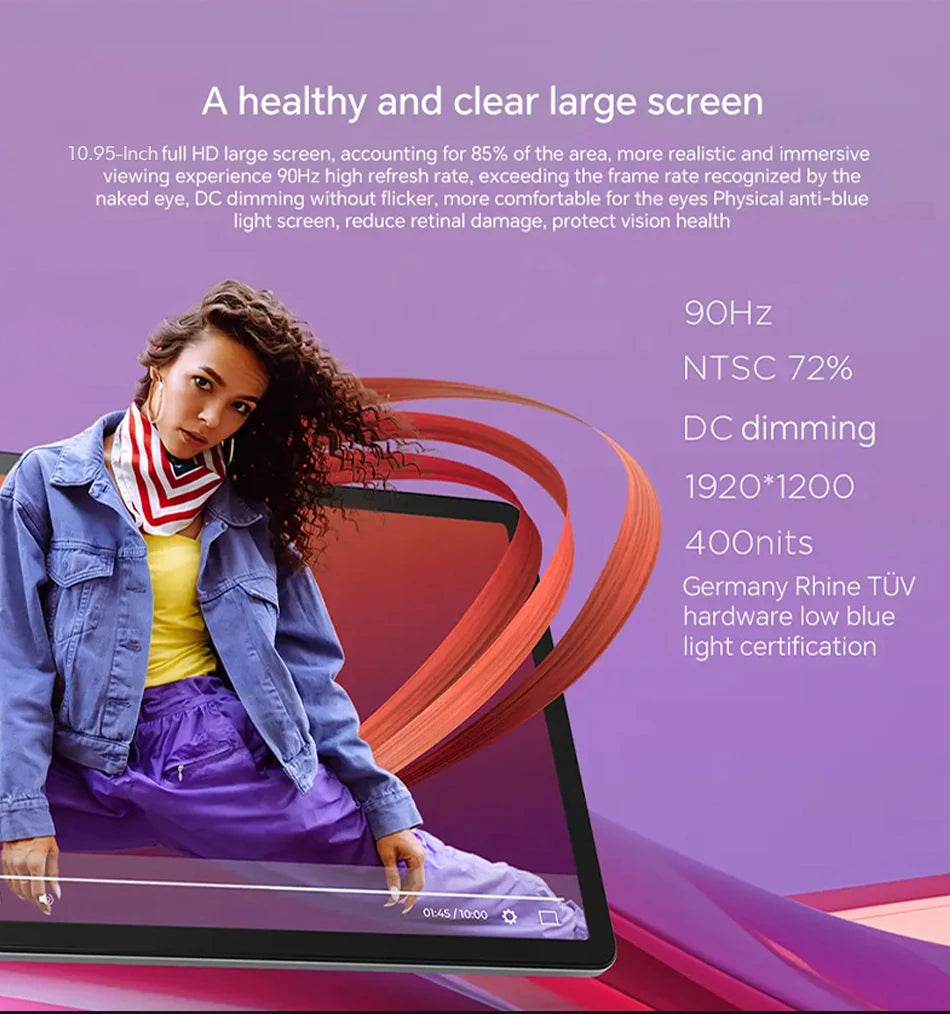 Lenovo Zhaoyang Tab K10 – 10.95" IPS 90Hz Tablet, 8GB RAM, 128GB, MTK Helio G88, IP52, 7040mAh, Global ROM
