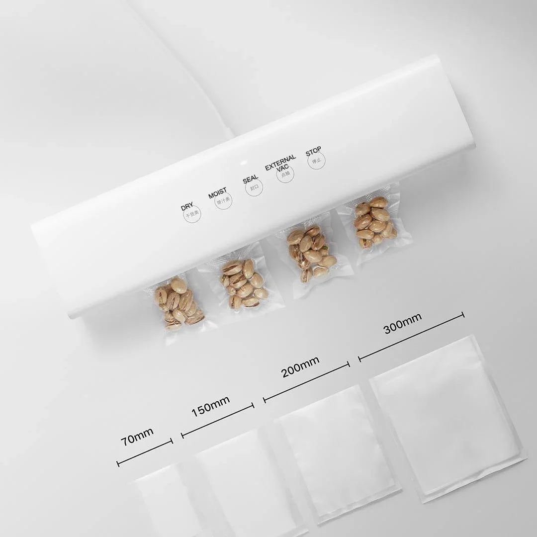 MIJIA Vacuum Sealer Machine | 70kPa Suction | Dry & Moist Modes | 10 Vacuum Bags | External Vacuum | CN Version